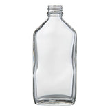 200mL Clear Glass Flask/Flat Bottle (10 pack) - with cap