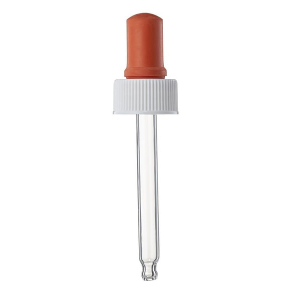 20mm 400 White/ Peach Red Dropper Assembly 65.7mm Pipette (10 pack)