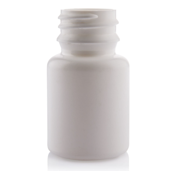 35ml White Plastic Tablet Bottle (50 pack) - with cap