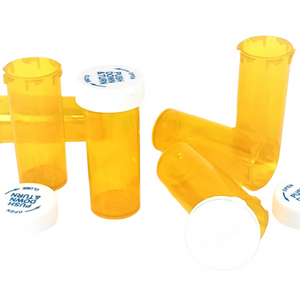 Mixed Box - Amber Pill Vial with Child Resistant Cap 5dr, 8dr & 16dr - 150 pack