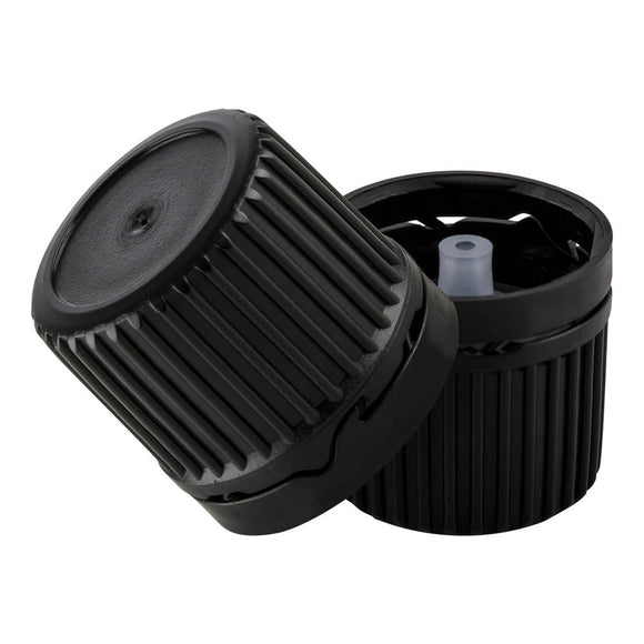 18mm BLACK HDPE T/E Cap + UNI-2.01 LD Plug - 10 pack