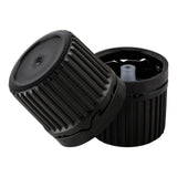 18mm BLACK HDPE T/E Cap + UNI-2.01 LD Plug - 10 pack