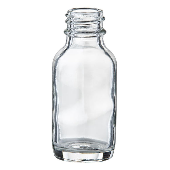 25mL Clear Glass Round Bottle (10 pack) - with cap