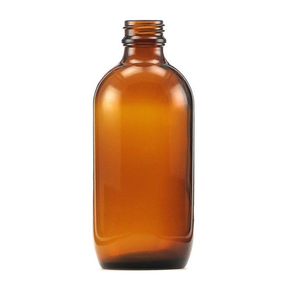 200mL Amber Glass Round Bottle (10 pack) - with cap
